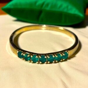 Beautiful (India 925) Gold Overlay and Emerald Ring